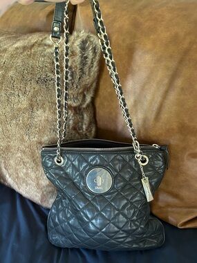 DKNY Black Quilted Leather Chain-Handle Shoulder Bag